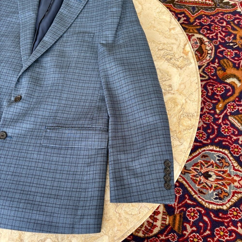 Ralph Lauren “Lauren” Classic Blue Check Blazer – Tailored Sport Coat - Picture 9 of 10
